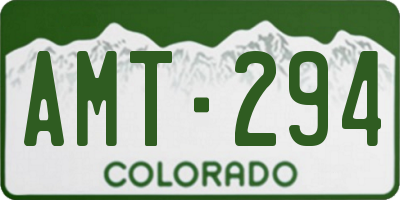 CO license plate AMT294