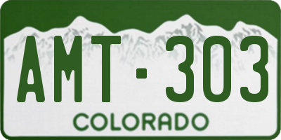 CO license plate AMT303
