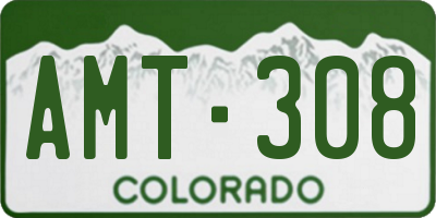 CO license plate AMT308