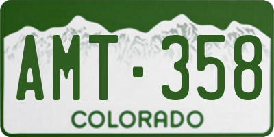 CO license plate AMT358