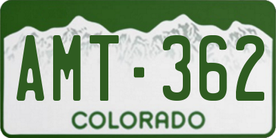 CO license plate AMT362