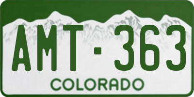 CO license plate AMT363