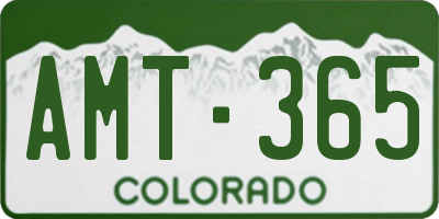 CO license plate AMT365