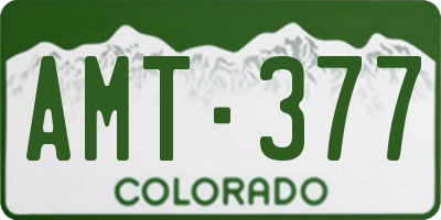 CO license plate AMT377