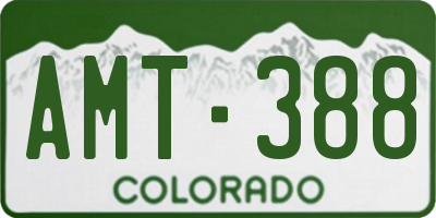 CO license plate AMT388