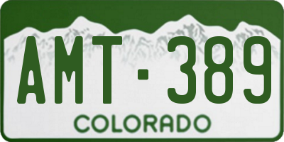 CO license plate AMT389