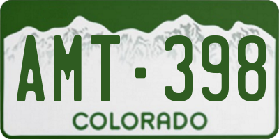 CO license plate AMT398