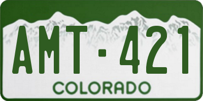 CO license plate AMT421