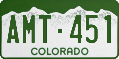 CO license plate AMT451