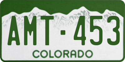 CO license plate AMT453