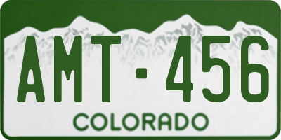 CO license plate AMT456