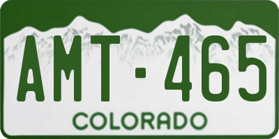 CO license plate AMT465