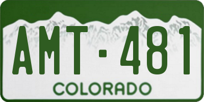 CO license plate AMT481