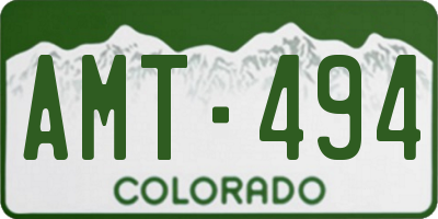 CO license plate AMT494