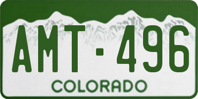CO license plate AMT496