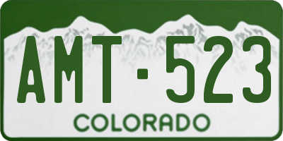 CO license plate AMT523