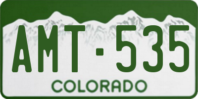 CO license plate AMT535