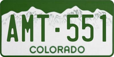 CO license plate AMT551