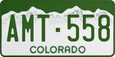 CO license plate AMT558