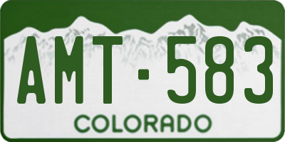 CO license plate AMT583