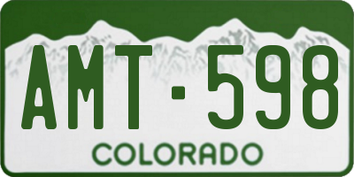CO license plate AMT598