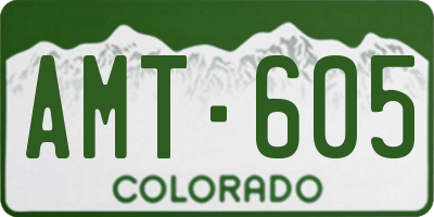 CO license plate AMT605