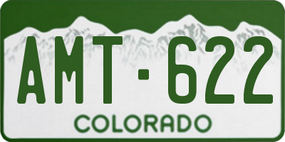 CO license plate AMT622