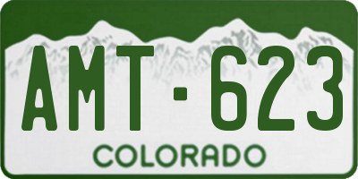 CO license plate AMT623