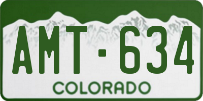 CO license plate AMT634