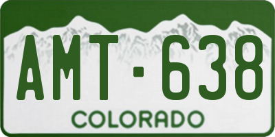 CO license plate AMT638