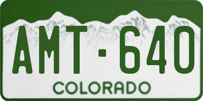 CO license plate AMT640