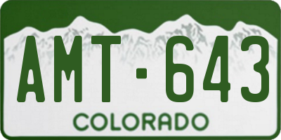 CO license plate AMT643
