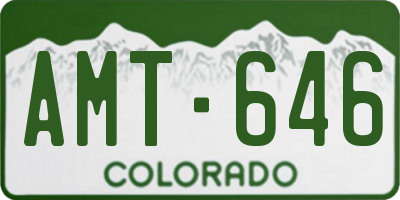 CO license plate AMT646