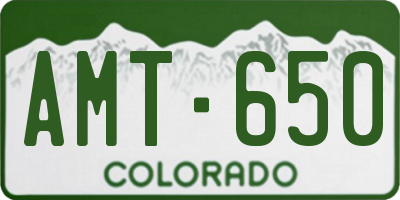 CO license plate AMT650