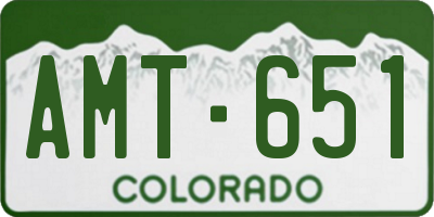 CO license plate AMT651
