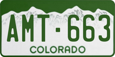 CO license plate AMT663