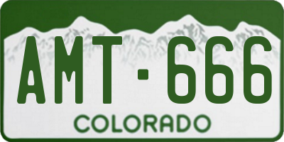 CO license plate AMT666