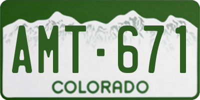 CO license plate AMT671
