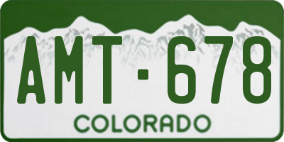 CO license plate AMT678