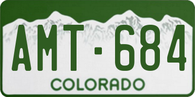 CO license plate AMT684