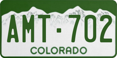 CO license plate AMT702