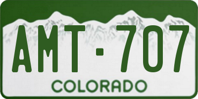 CO license plate AMT707