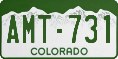 CO license plate AMT731