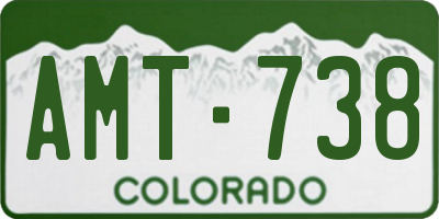 CO license plate AMT738