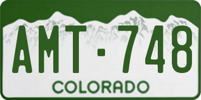 CO license plate AMT748