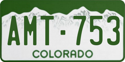 CO license plate AMT753