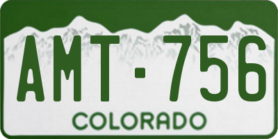 CO license plate AMT756