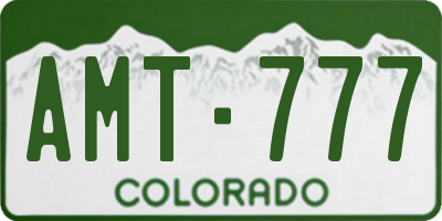 CO license plate AMT777