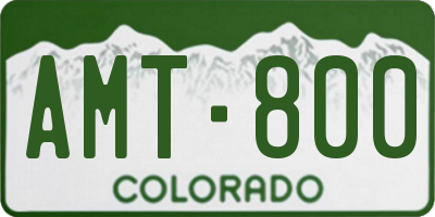 CO license plate AMT800