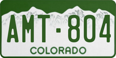 CO license plate AMT804